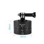 360 度自動旋轉 60 分鐘縮時穩定三腳架雲台轉接器，適用於 GoPro，60 分鐘