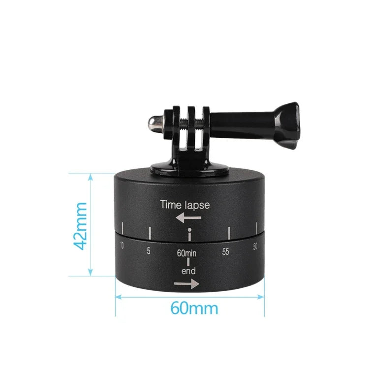 360 度自動旋轉 60 分鐘縮時穩定三腳架雲台轉接器，適用於 GoPro，60 分鐘