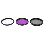 JUNESTAR 3 合 1 專業 58mm 鏡頭濾鏡(CPL + UV + FLD / 紫色) 適用於 GoPro 及小米小蟻運動相機，3 合 1