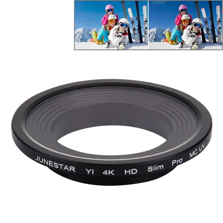 JUNESTAR 適用於小米小蟻 Yi II 4K 運動相機專業高清纖薄 MCUV 鏡頭濾鏡，MCUV 鏡頭濾鏡