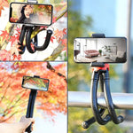MZ305 迷你章魚靈活三腳架支架，帶球頭，適用於單反相機、GoPro HERO10 Black / HERO9 Black / HERO8 Black /7 /6 /5 /5 Session /4 Session /4 /3+ /3 /2 /1、DJI Osmo Action、小蟻及其他運動相機、手機，尺寸：30cmx5cm，MZ305