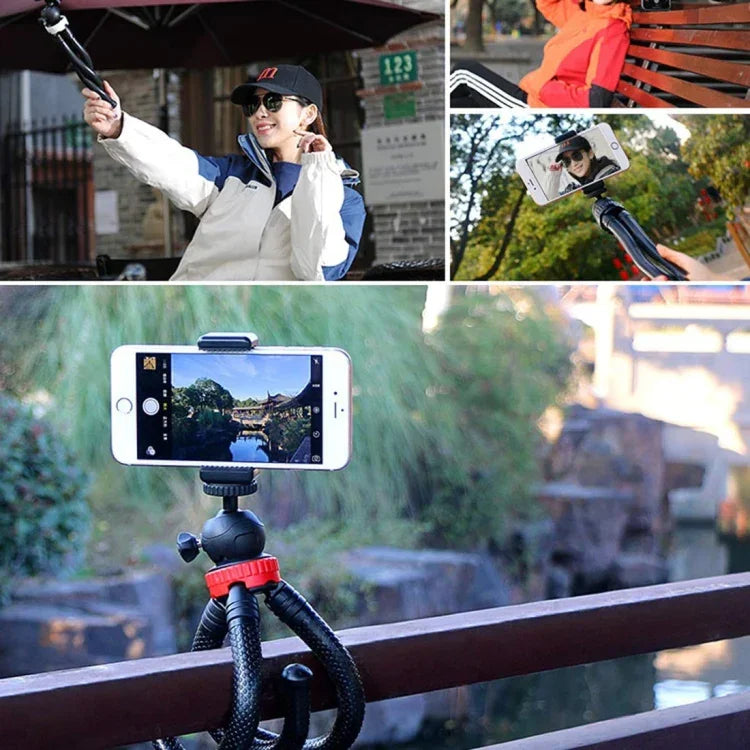 MZ305 迷你章魚靈活三腳架支架，帶球頭，適用於單反相機、GoPro HERO10 Black / HERO9 Black / HERO8 Black /7 /6 /5 /5 Session /4 Session /4 /3+ /3 /2 /1、DJI Osmo Action、小蟻及其他運動相機、手機，尺寸：30cmx5cm，MZ305