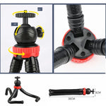 MZ305 迷你章魚靈活三腳架支架，帶球頭，適用於單反相機、GoPro HERO10 Black / HERO9 Black / HERO8 Black /7 /6 /5 /5 Session /4 Session /4 /3+ /3 /2 /1、DJI Osmo Action、小蟻及其他運動相機、手機，尺寸：30cmx5cm，MZ305
