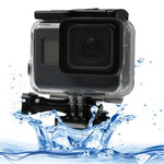 適用於 GoPro HERO6 /5 Black 60米水下防水殼，帶觸控背門及濾鏡 / 卡扣基本支架及螺絲，無需拆卸鏡頭，60米防水