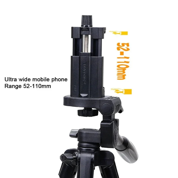 YUNTENG VCT-5208RM 鋁鎂合金腳架支架，附藍牙遙控器、三腳架頭與手機夾，適用單眼相機與智慧型手機，高度：125公分，VCT-5208