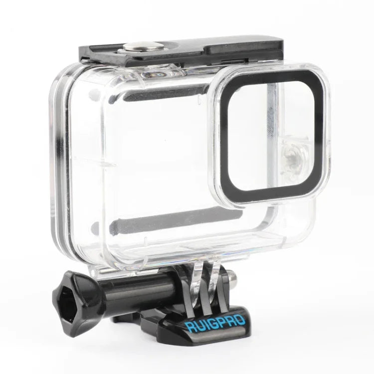 RUIGPRO 適用於 GoPro HERO8 Black 45米防水保護殼，附扣環基本支架與螺絲，RUIGPRO 適用於 GoPro HERO8 Black