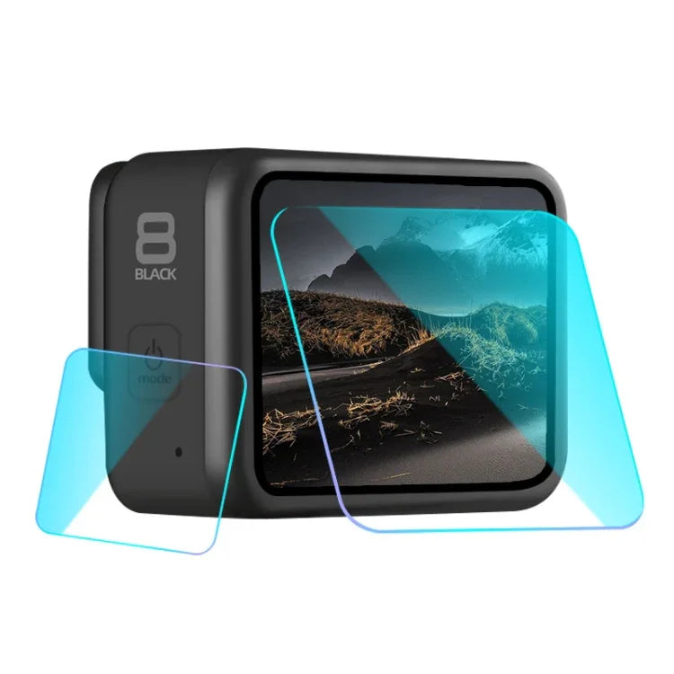 適用於 GoPro HERO8 Black 鏡頭 + LCD 顯示鋼化玻璃膜，適用於 GoPro HERO8 Black
