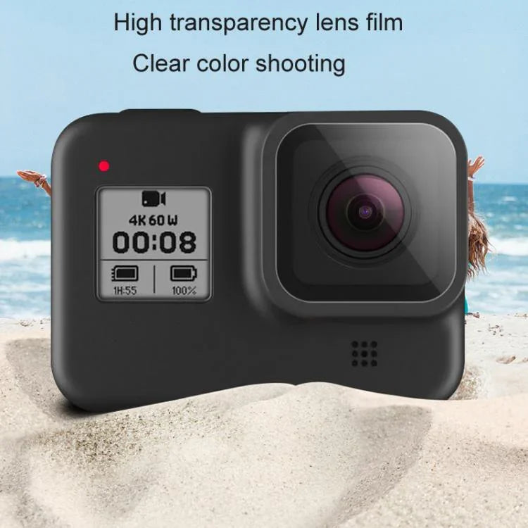 適用於 GoPro HERO8 Black 鏡頭 + LCD 顯示鋼化玻璃膜，適用於 GoPro HERO8 Black