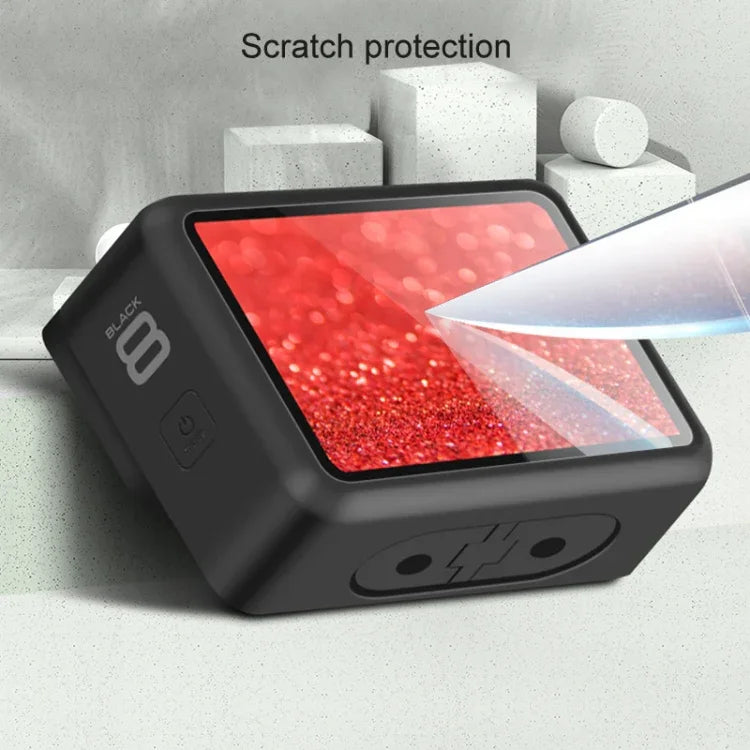 適用於 GoPro HERO8 Black 鏡頭 + LCD 顯示鋼化玻璃膜，適用於 GoPro HERO8 Black