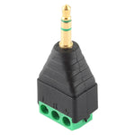3.5mm 公插頭 三極三針端子塊立體聲音頻連接器，3.5mm 公頭（三針）