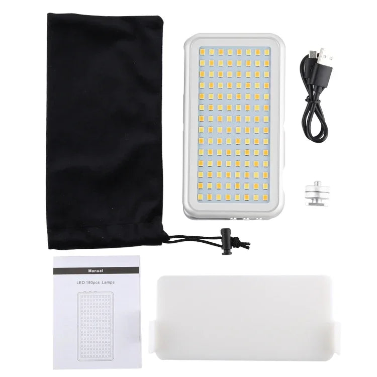 LED-013 口袋型 112 顆 LED 專業 Vlogging 攝影錄影及攝影棚燈，配備 OLED 顯示屏及冷靴轉接座，適用 Canon / Nikon DSLR 相機，112 顆 LED