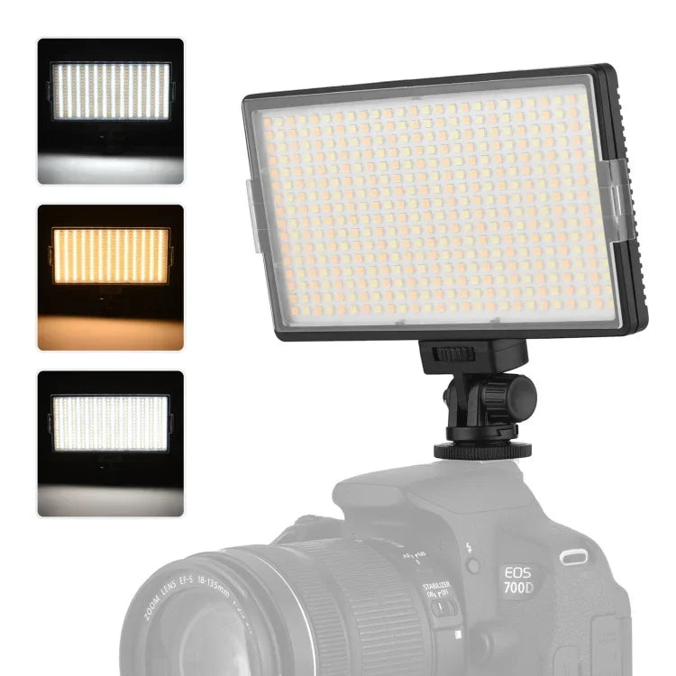 LED01 416 顆 LED 3600 流明專業 Vlogging 攝影錄影及攝影棚燈，適用 Canon / Nikon DSLR 相機，416 顆 LED