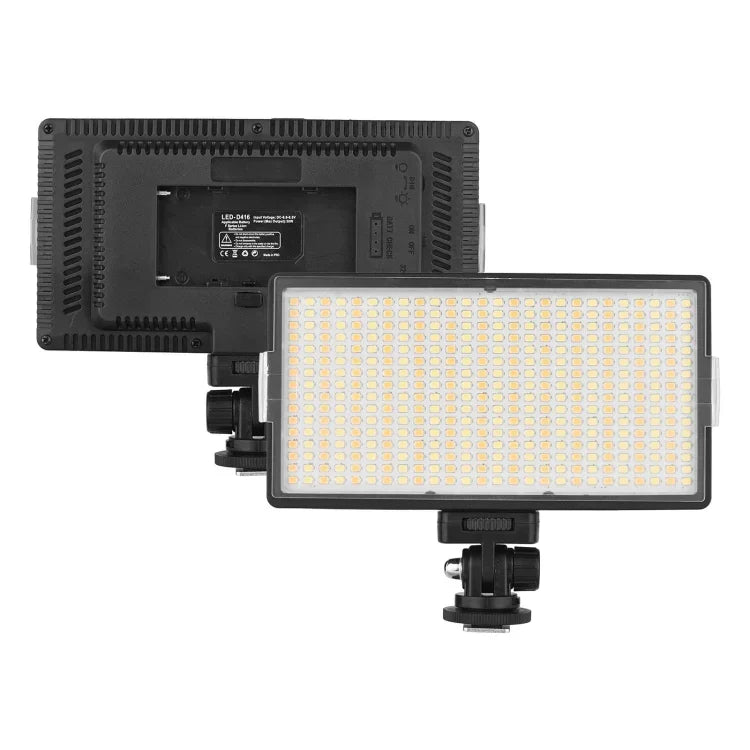 LED01 416 顆 LED 3600 流明專業 Vlogging 攝影錄影及攝影棚燈，適用 Canon / Nikon DSLR 相機，416 顆 LED