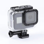 適用於 GoPro HERO8 Black 45米防水保護殼，附扣環基本支架與螺絲，適用於 GoPro HERO8 Black