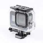 適用於 GoPro HERO8 Black 45米防水保護殼，附扣環基本支架與螺絲，適用於 GoPro HERO8 Black