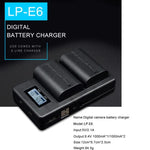 LP-E6 數位相機單眼電池數位 LCD 充電器，適用於 Canon 系列，LP-E6