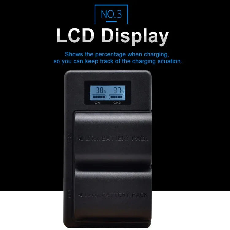 LP-E6 數位相機單眼電池數位 LCD 充電器，適用於 Canon 系列，LP-E6