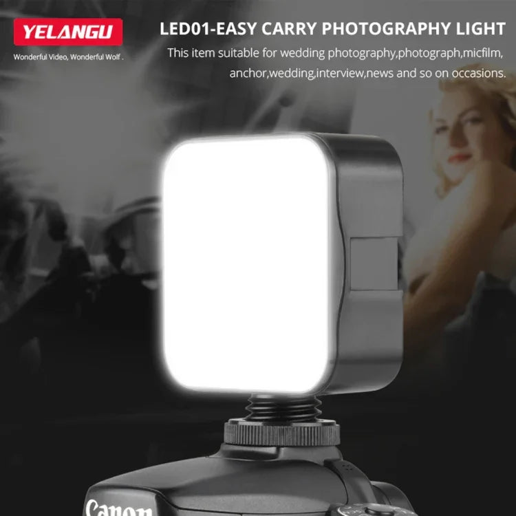 YELANGU LED01 49 顆 LED 攝影燈，適用相機 / 攝影機，攝影燈