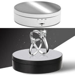 13.8cm 鏡面風格 USB 充電智慧型 360 度旋轉轉盤展示架 影片拍攝道具 旋轉盤，承重 3kg，13.8cm 鏡面／USB 供電(W)