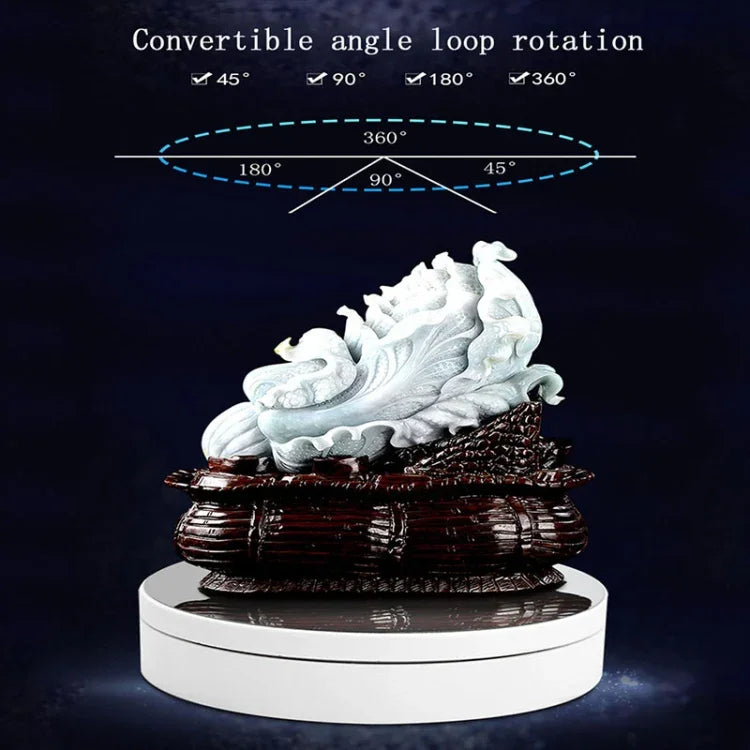 13.8cm 鏡面風格 USB 充電智慧型 360 度旋轉轉盤展示架 影片拍攝道具 旋轉盤，承重 3kg，13.8cm 鏡面／USB 供電(W)