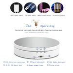 13.8cm 鏡面風格 USB 充電智慧型 360 度旋轉轉盤展示架 影片拍攝道具 旋轉盤，承重 3kg，13.8cm 鏡面／USB 供電(W)