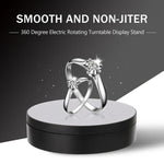 13.8cm 鏡面風格 USB 充電智慧型 360 度旋轉轉盤展示架 影片拍攝道具 旋轉盤，承重 3kg，13.8cm 鏡面／USB 供電(W)