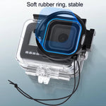 RUIGPRO 適用於 GoPro HERO8 專業 58mm 16X 微距鏡頭潛水殼濾鏡 + 潛水殼防水盒，附濾鏡轉接環與鏡頭蓋