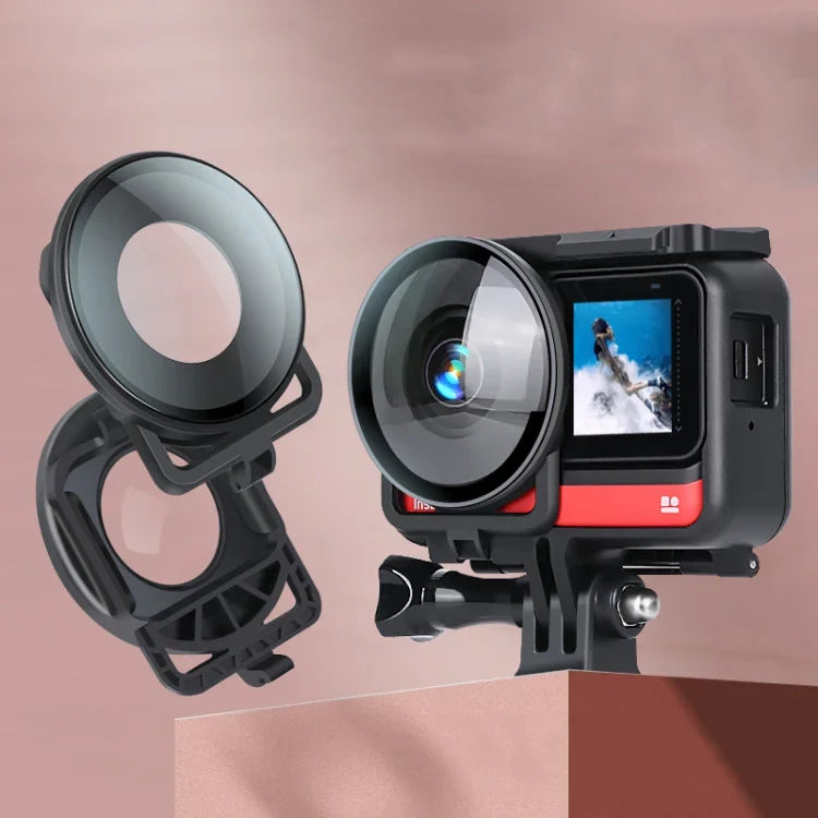 Insta360 One R 全景相機鏡頭保護玻璃蓋，附框架，適用 Insta360 One R