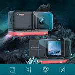Insta 360 One R 4K 鏡頭 + LCD 顯示螢幕鋼化玻璃保護膜，適用 Insta 360 One R 4K