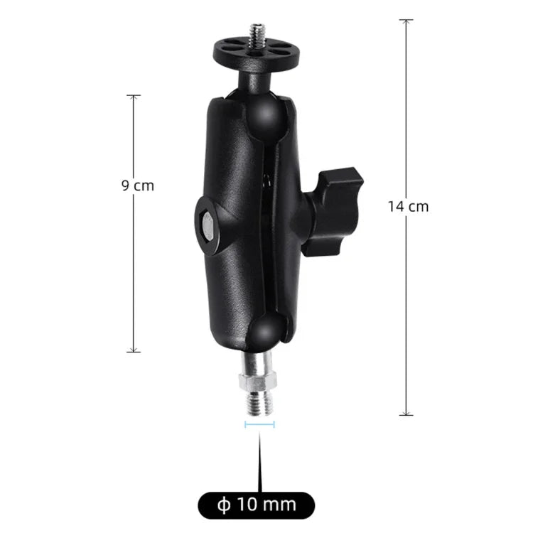 M10 9公分連接桿固定摩托車支架，附三腳架轉接器及螺絲，適用 GoPro、Insta360、DJI 及其他運動相機，M10 9公分連接桿支架