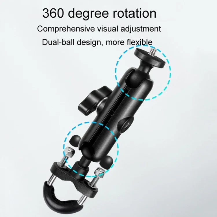 9公分連接桿 20mm 球頭摩托車把手固定支架，附三腳架轉接器及螺絲，適用 GoPro、Insta360、DJI 及其他運動相機，9.5公分連接桿支架