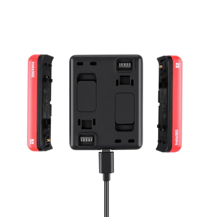 R-R-LF8-CINOR8CA For Insta360 ONE R 4K Panoramic Camera Batteries Charger Fast Charging Dual Charging Interface Charging Base, Batteries Charger