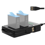 LCD 螢幕雙電池充電器，顯示充電容量，適用 GoPro HERO9 Black / HERO10 Black，顯示充電容量