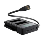 LCD 螢幕雙電池充電器，顯示充電容量，適用 GoPro HERO9 Black / HERO10 Black，顯示充電容量