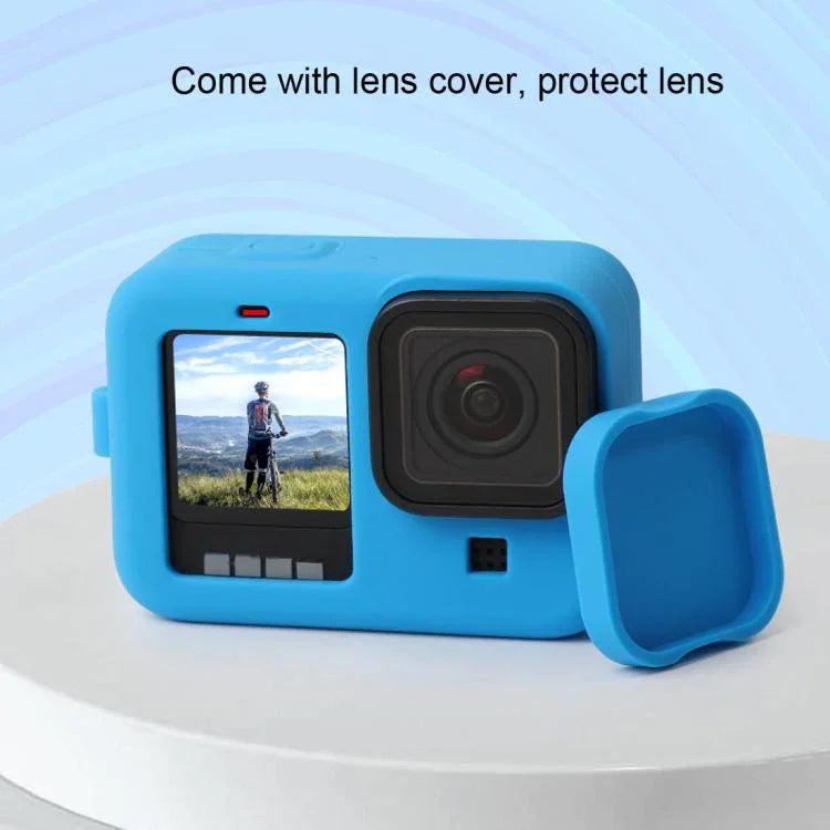 GoPro HERO10 Black / HERO9 Black 矽膠保護套，附手腕帶與鏡頭蓋，適用 GoPro HERO10 Black