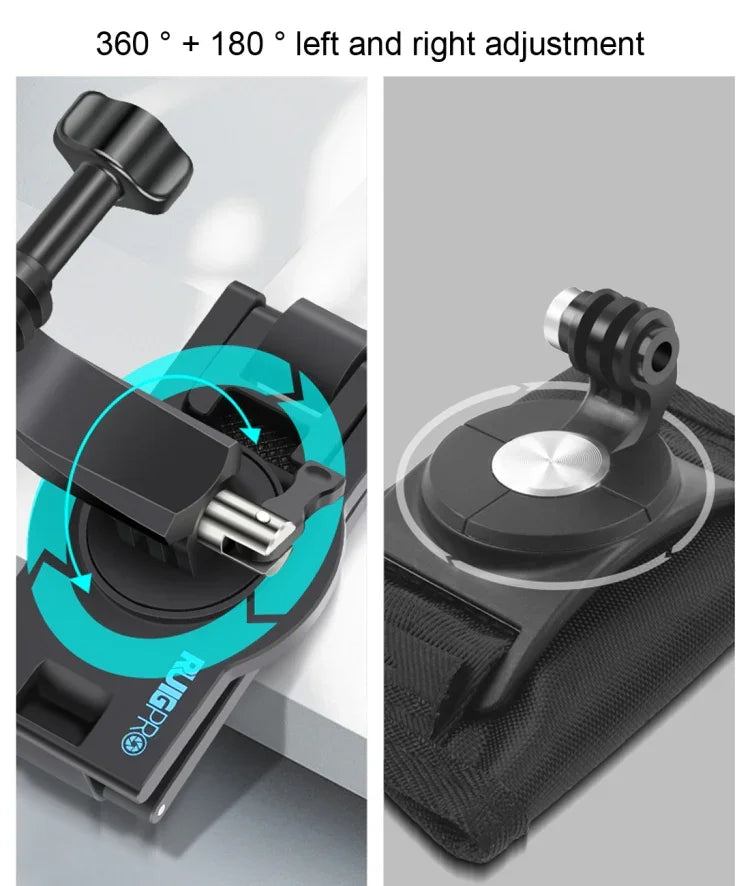 RUIGPRO 360度旋轉快拆背帶安裝肩背包安裝座，適用於GoPro、Insta360、DJI及其他運動相機
