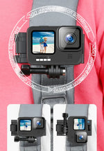 RUIGPRO 360度旋轉快拆背帶安裝肩背包安裝座，適用於GoPro、Insta360、DJI及其他運動相機