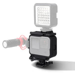 適用於GoPro HERO10 Black / HERO9 Black的塑膠框架保護殼，含底座扣和長螺絲，塑膠框架