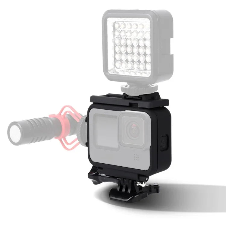 適用於GoPro HERO10 Black / HERO9 Black的塑膠框架保護殼，含底座扣和長螺絲，塑膠框架