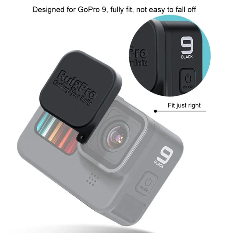 RUIGPRO適用於GoPro HERO10 Black / HERO9 Black的軟橡膠防刮相機鏡頭保護蓋，適用於GoPro HERO9 Black