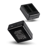 帶線和指示燈的USB雙電池充電器，適用於GoPro HERO9 Black / HERO10 Black / HERO11 Black / HERO12 Black，適用於GoPro HERO9 Black