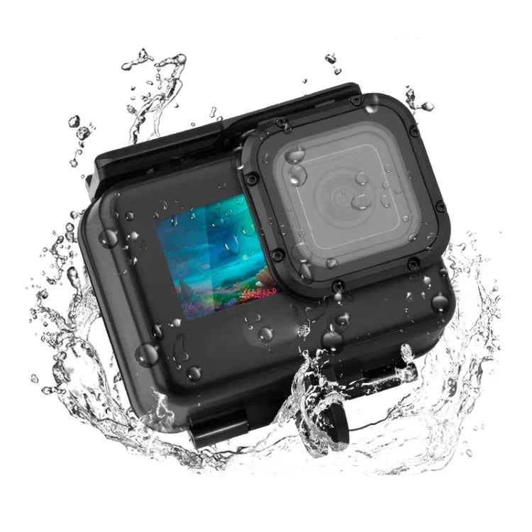 50米防水外殼保護殼，附扣環基本安裝座及螺絲，適用於 GoPro HERO10 Black / HERO9 Black，50米防水殼