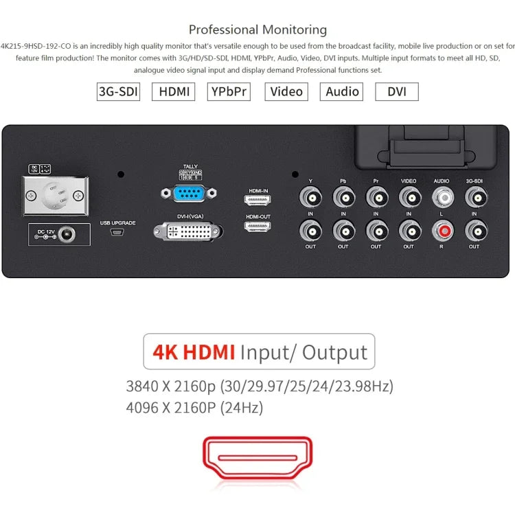 SEETEC 4K215-9HSD-CO 1920x1080 21.5 吋 SDI / HDMI 全高清導演盒攝影機現場監視器，4K215-9HSD-CO