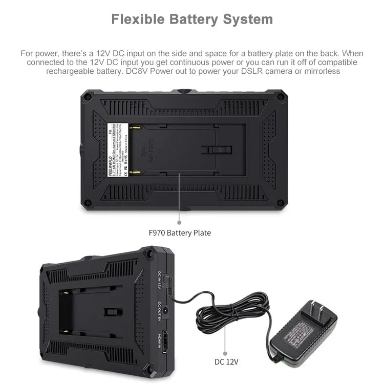 FEELWORLD F6 1920x1080 5.5 吋 IPS 螢幕 HDMI 4K 攝影機現場監視器，F6