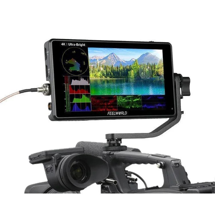 FEELWORLD LUT6S 1920x1080 2600 尼特 6 吋 IPS 螢幕 HDMI 4K 觸控螢幕 SDI HDI 攝影機現場監視器，LUT6S
