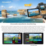 FEELWORLD LUT6S 1920x1080 2600 尼特 6 吋 IPS 螢幕 HDMI 4K 觸控螢幕 SDI HDI 攝影機現場監視器，LUT6S