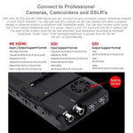 FEELWORLD LUT6S 1920x1080 2600 尼特 6 吋 IPS 螢幕 HDMI 4K 觸控螢幕 SDI HDI 攝影機現場監視器，LUT6S