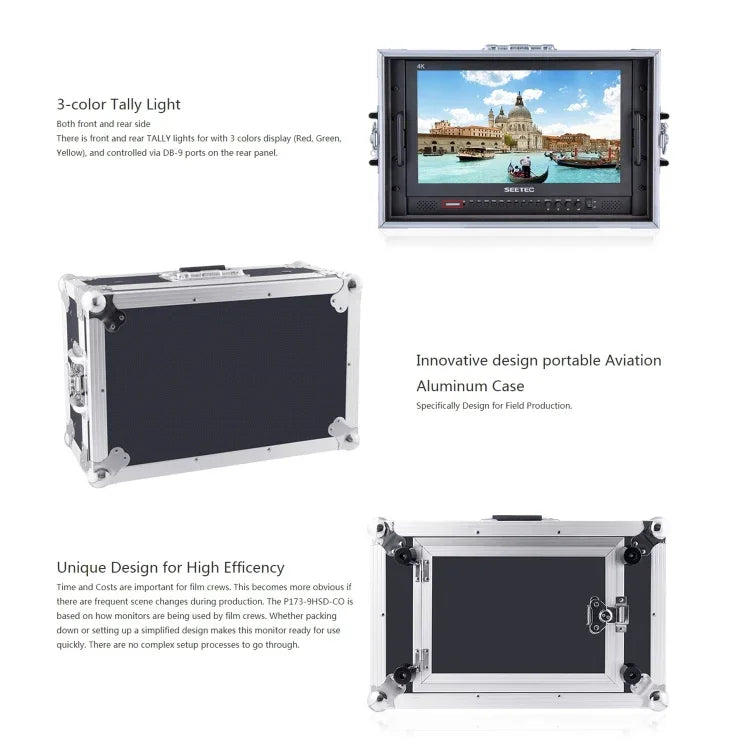 SEETEC P173-9HSD-CO 1920x1080 17.3 吋 SDI / HDMI 4K 廣播級專業攝影機現場監視器，P173-9HSD-CO