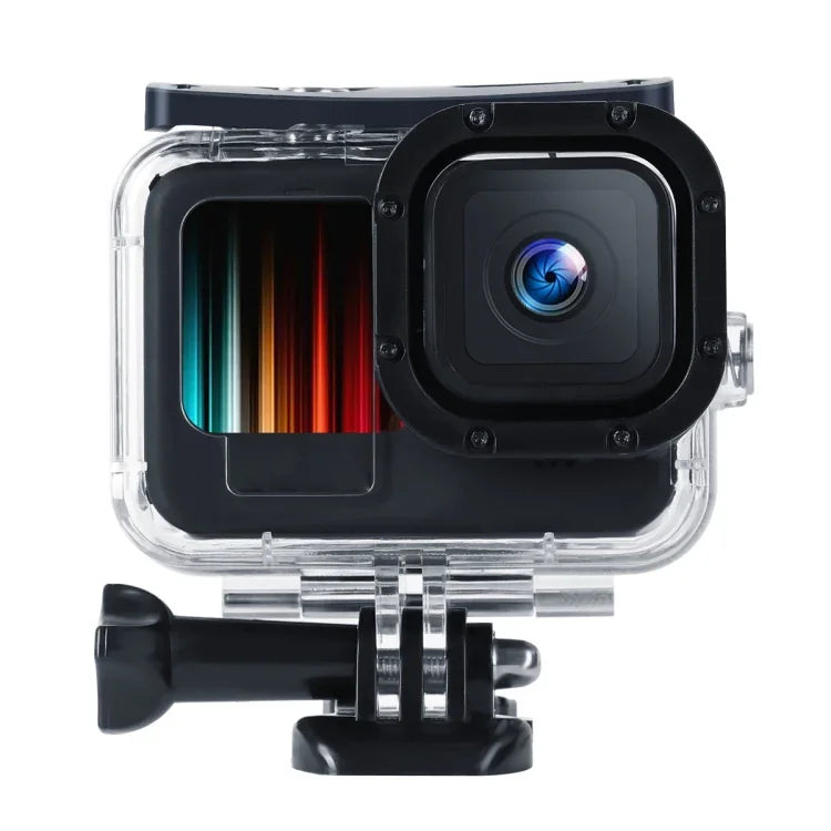 45米防水外殼保護殼，附扣環基本安裝座及螺絲，適用於 GoPro HERO10 Black / HERO9 Black，適用於 GoPro HERO9 Black