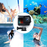45米防水外殼保護殼，附扣環基本安裝座及螺絲，適用於 GoPro HERO10 Black / HERO9 Black，適用於 GoPro HERO9 Black
